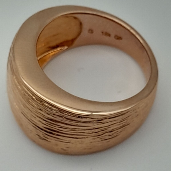 18k ROSE GOLD OVER BRONZE SATIN FINISH CIGAR BAND RING SIZE 8 - Picture 4 of 4
